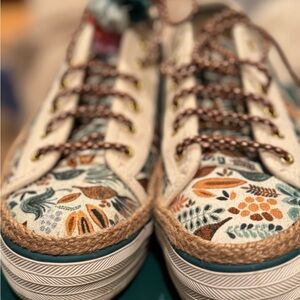 Floral Canvas Espadrille Sneakers - Multicolor
